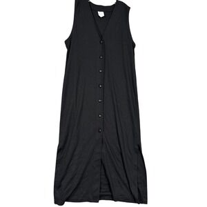 Weekenders Dress Womens Large Black Sleeveless Button Front Maxi Canada Casual